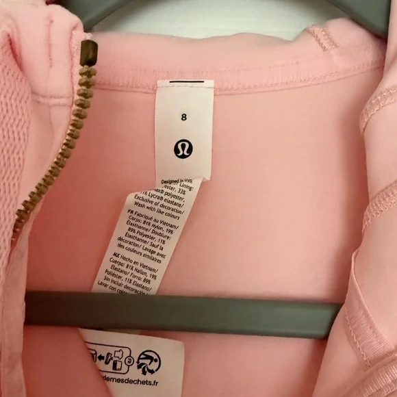NWT Lululemon Pink Define Hooded Jacket Nulu Blush Quartz Gold Zip Size 8 - Picture 5 of 5